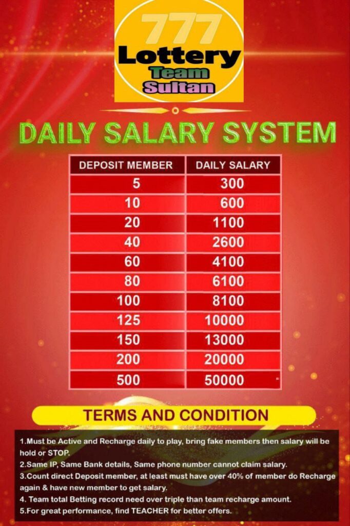 777lottery agent salary